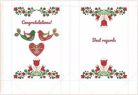Paper bag template with folk pattern
