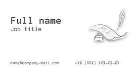The writer's business card template