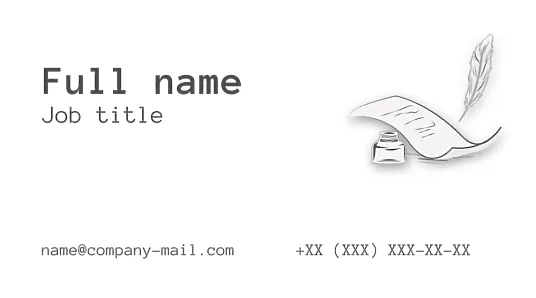 The writer's business card template