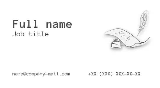 The writer's business card template