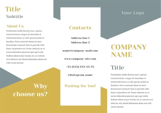 Information booklet template with geometric design