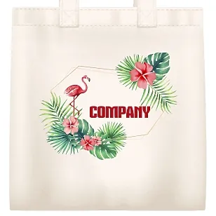 Fabric bag pattern with flamingo