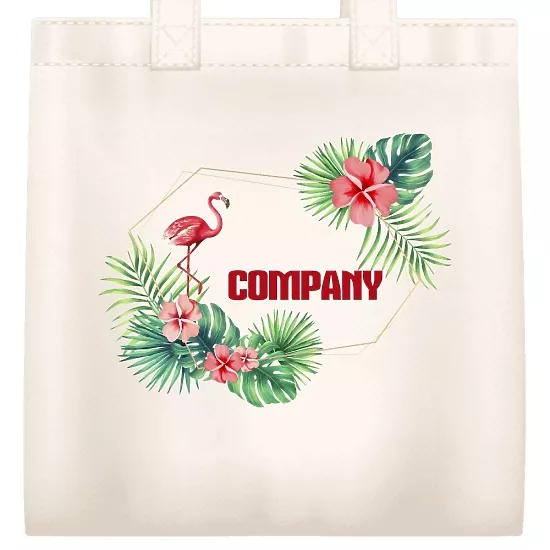 Fabric bag pattern with flamingo