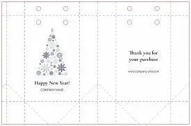 Paper bag template with snowflakes