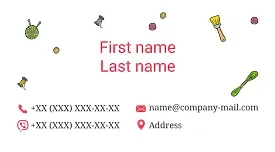 Needlework store business card template