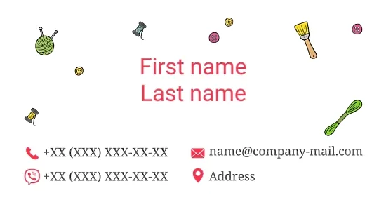 Needlework store business card template