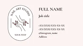 The template of a feminine business card of a manicure master