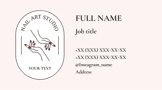 The template of a feminine business card of a manicure master