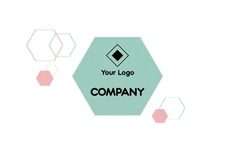 Abstract business card template with hexagon