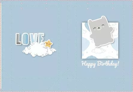 Paper bag template for Children's gift