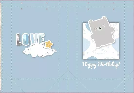 Paper bag template for Children's gift