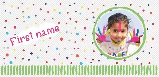 Template with children for printing on mugs