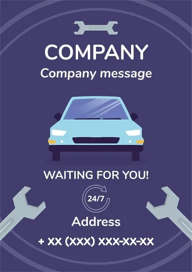 Auto repair shop poster template