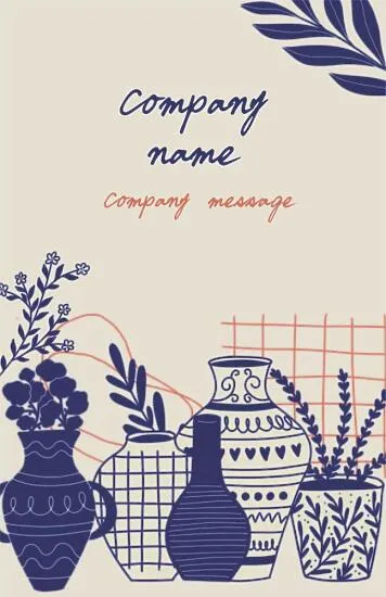 Company business card template with vases 