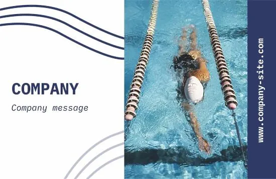 Business card template for a sports center with a swimming pool 