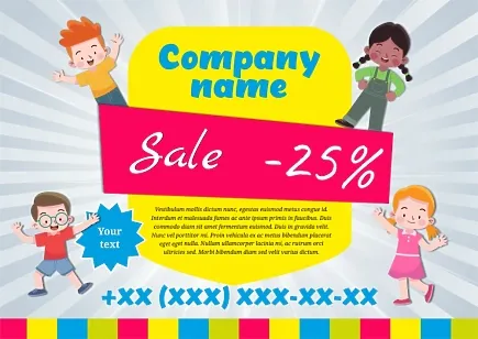Children's clothing store poster template