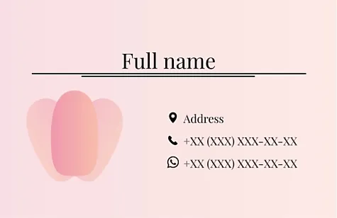Manicure master's business card template