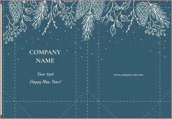 Paper bag template for New Year and Christmas