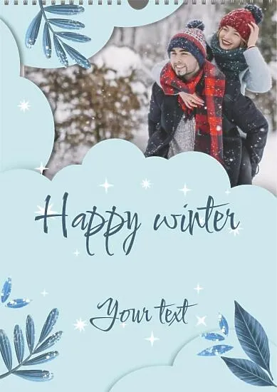 Happy winter calendar template 