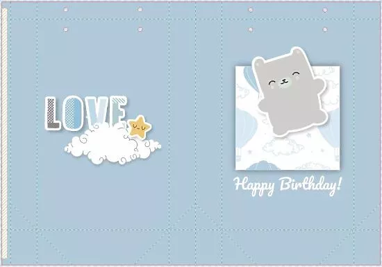 Paper bag template for the birthday boy