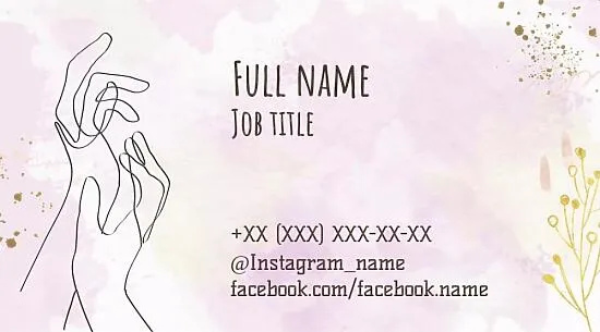 Business card template of a manicure master, masseur