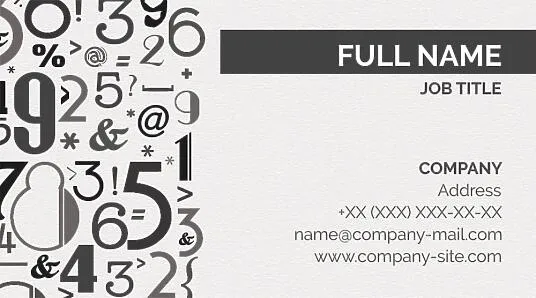 Cashier's business card template