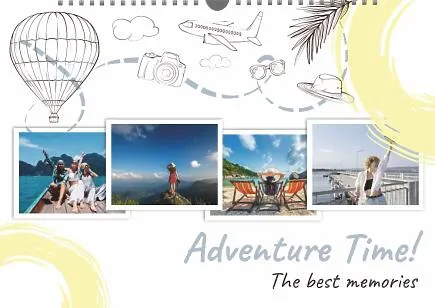 Calendar template with travel photos