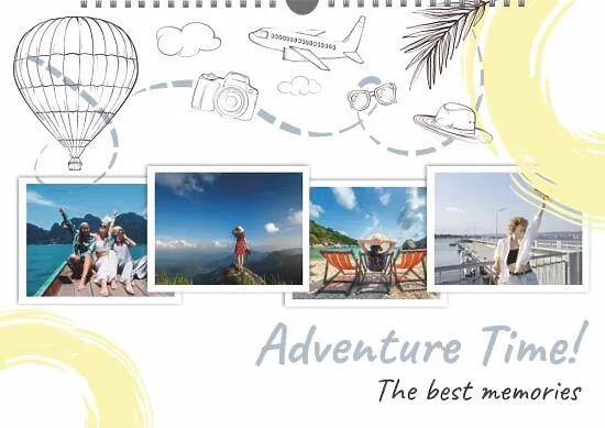Calendar template with travel photos