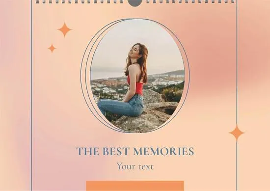 Calendar template with personal photos