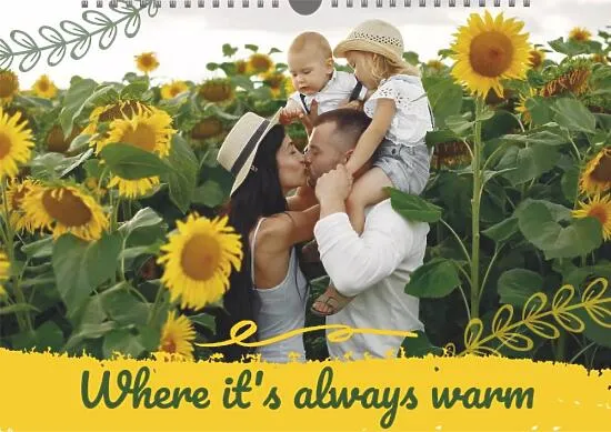 Calendar template with family photos