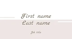Template for a personal simple business card