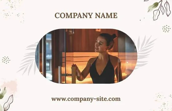 Business card template for a spa center with a sauna