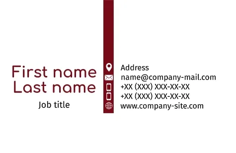 Template of a strict concise business card