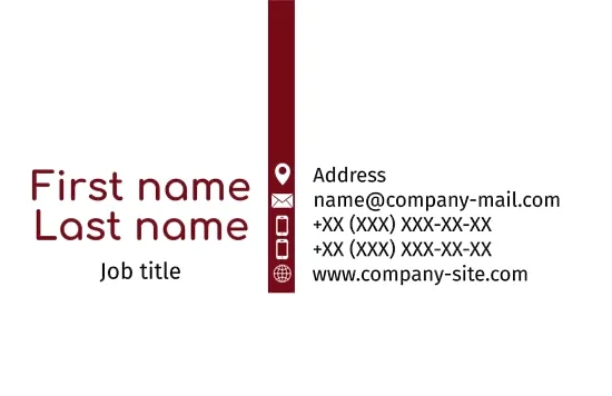 Template of a strict concise business card