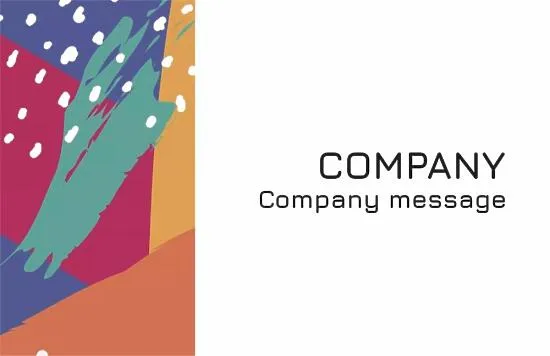 Abstract Euro business card template with colored background