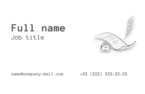 The writer's business card template