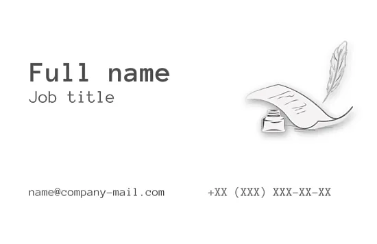 The writer's business card template