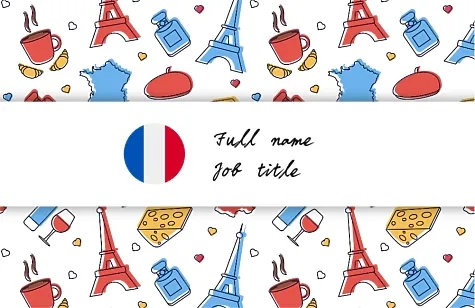 French language teacher's business card template