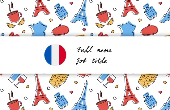 French language teacher's business card template