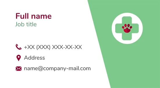 Veterinary clinic business card template