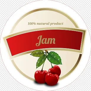Label template for a jam jar