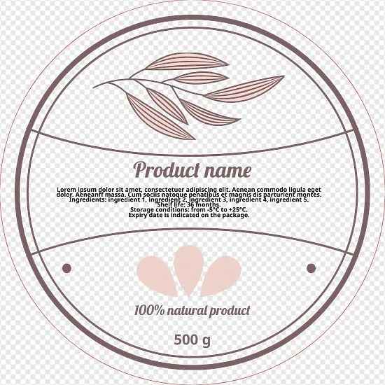 Label template for cosmetics packaging