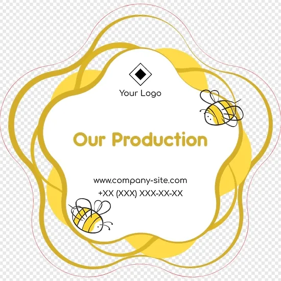 Label template for a honey jar