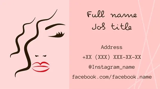 A business card template for a makeup artist stylist