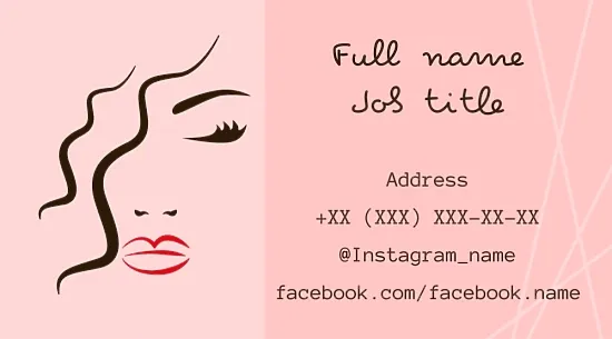 A business card template for a makeup artist stylist