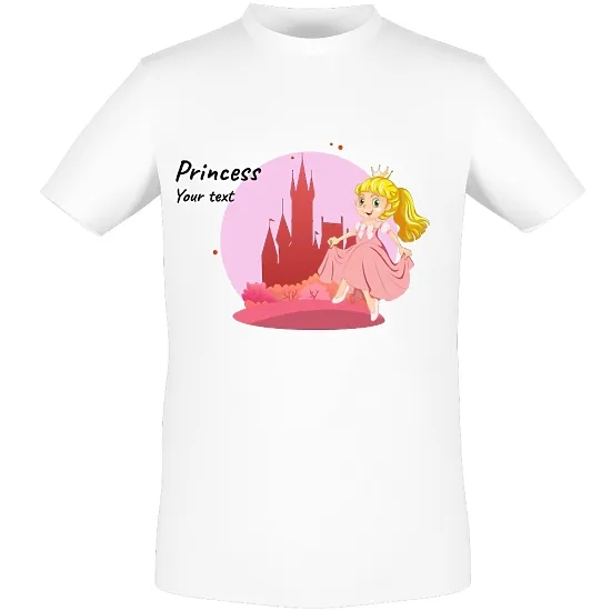 A template for a personalized T-shirt with a Princess print