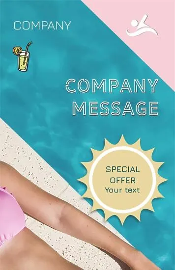 Business card template for a spa center with a swimming pool