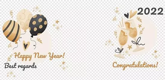 New Year's template for printing on mugs