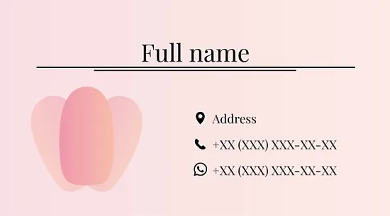 Manicure master's business card template