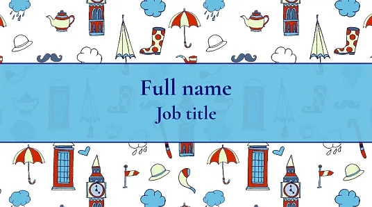 English teacher's business card template